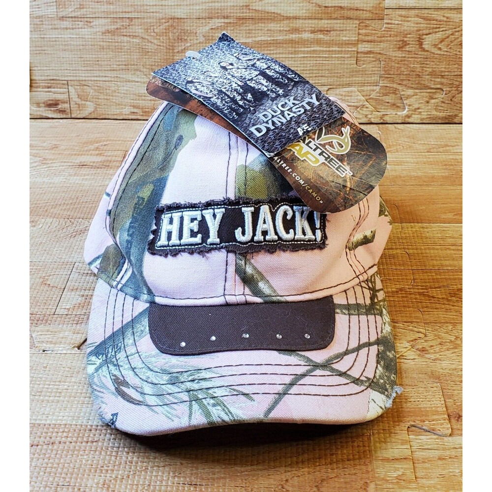 Hey Jack Duck Dynasty Strapback Baseball Hat Cap Realtree Pink Camo NWT